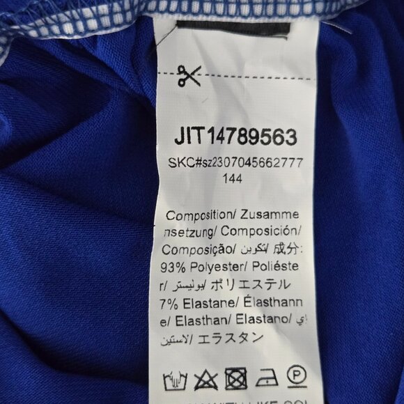 NWOT | Royal Blue Draped One Shoulder Long Sleeve Tie Top | Small - Picture 3 of 4